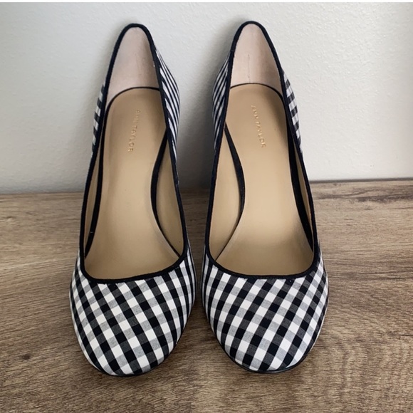 ANN TAYLOR Gingham Block Heels - Picture 2 of 8